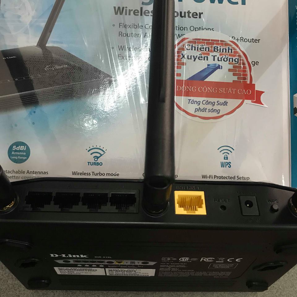 Router D'link DIR-619L công suất cao - chiến binh xuyên tường 300Mbps