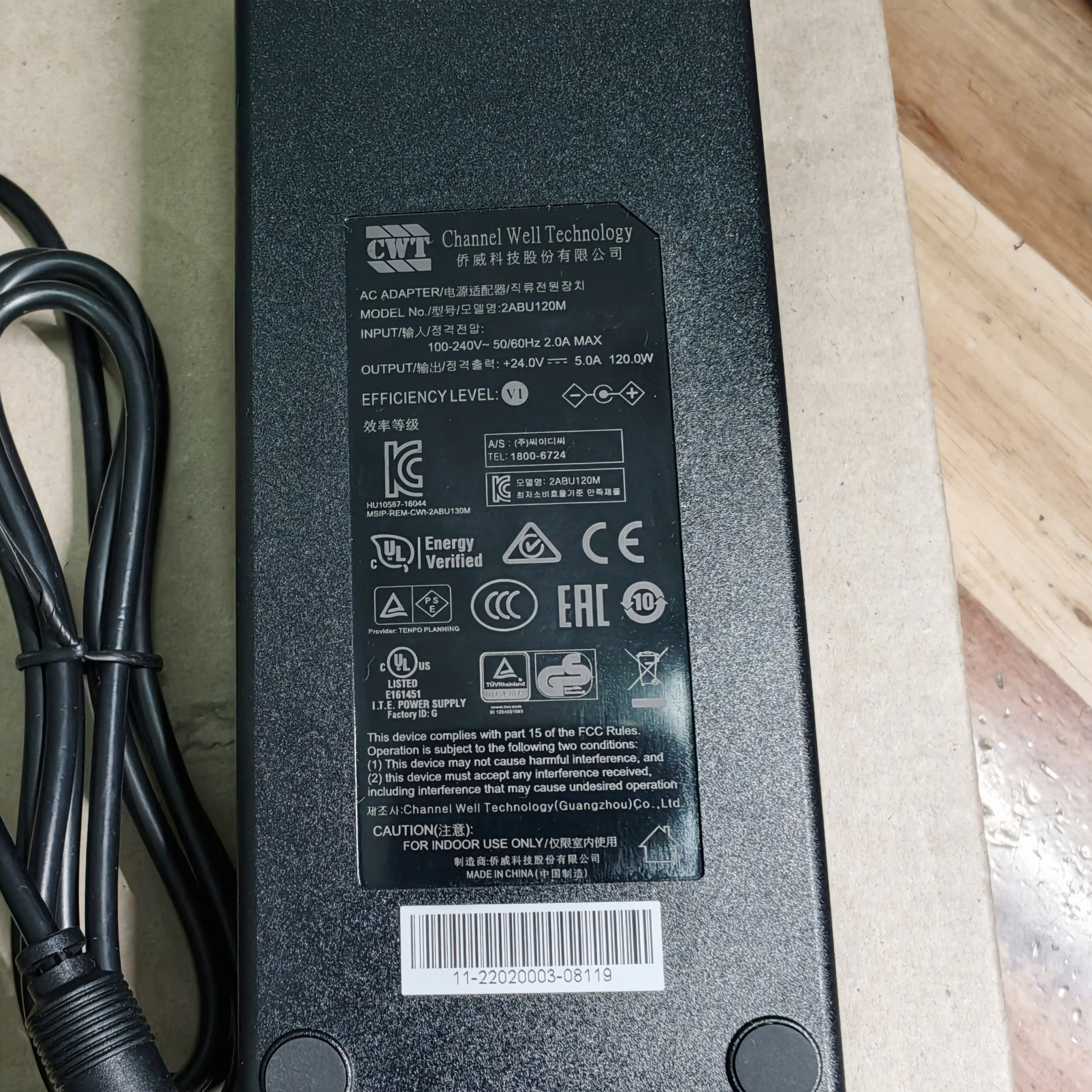 Adapter 24V-5A original CWT Channel Well 2ABU120M mới 100%