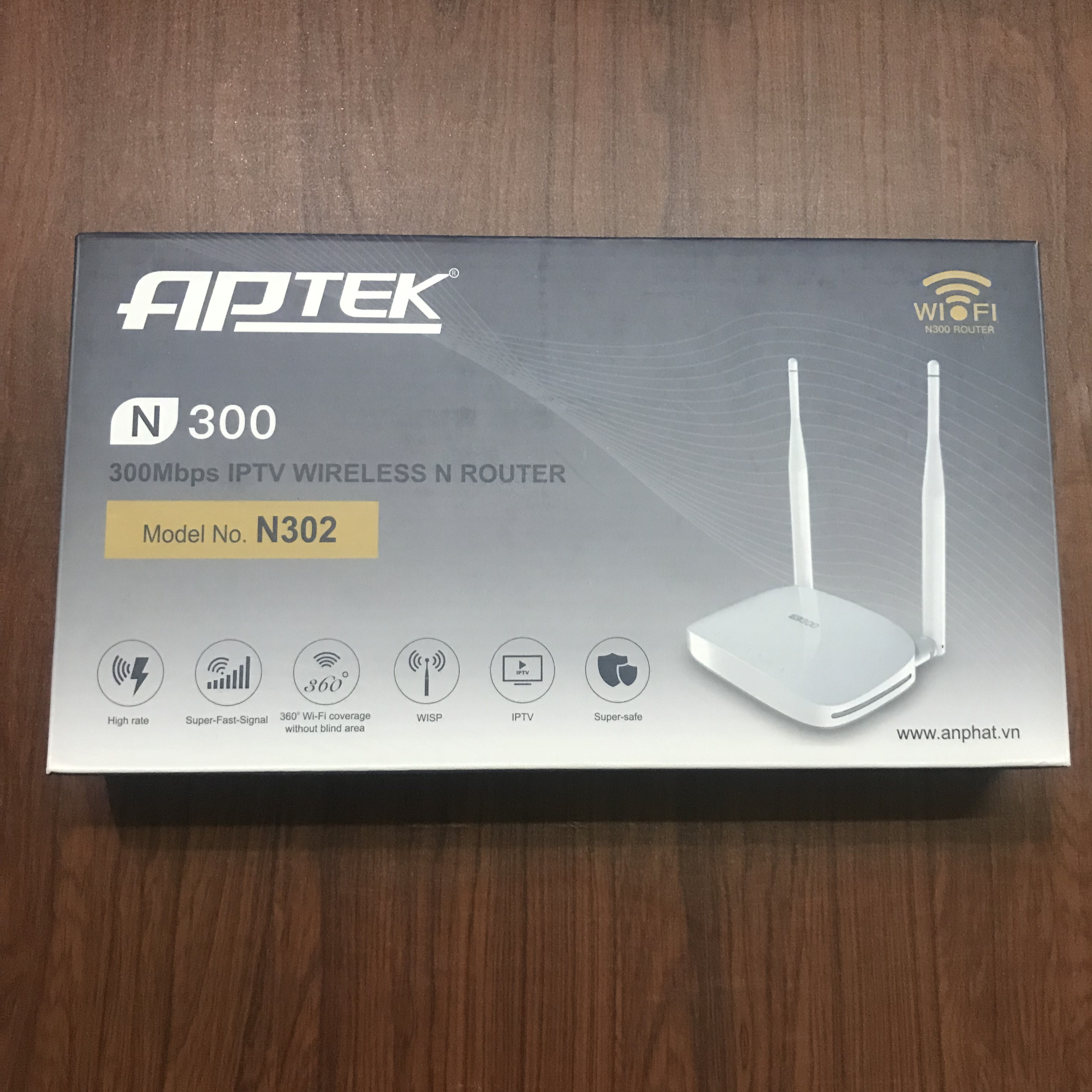 Bộ phát wifi Aptek N302 300Mbps IPTV fullbox mới 100%