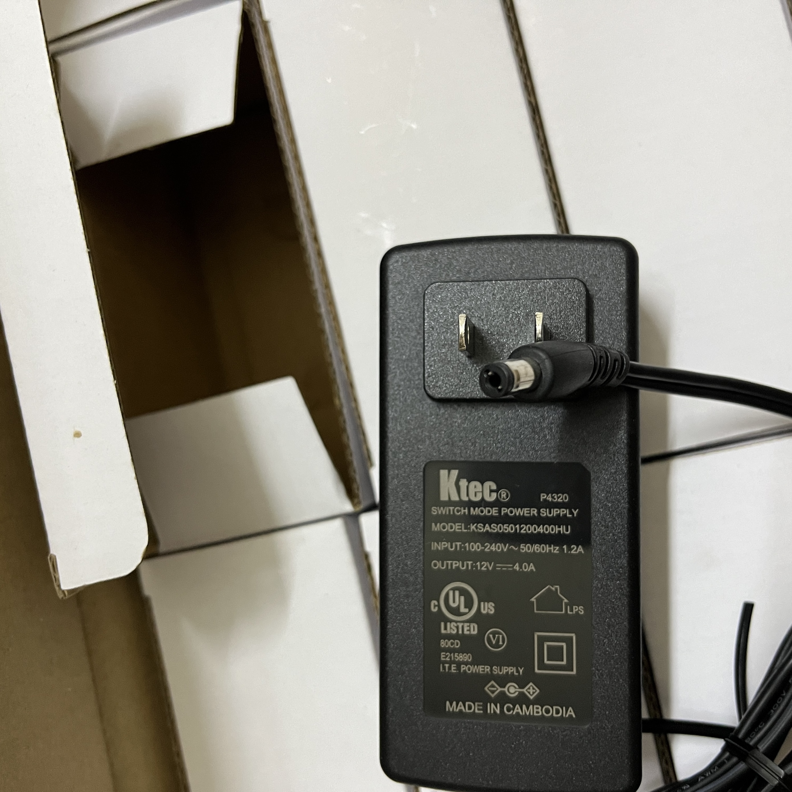 Adaptor Ktec 12V-4A chính hãng fullbox mới 100% model KSAS0501200400HU