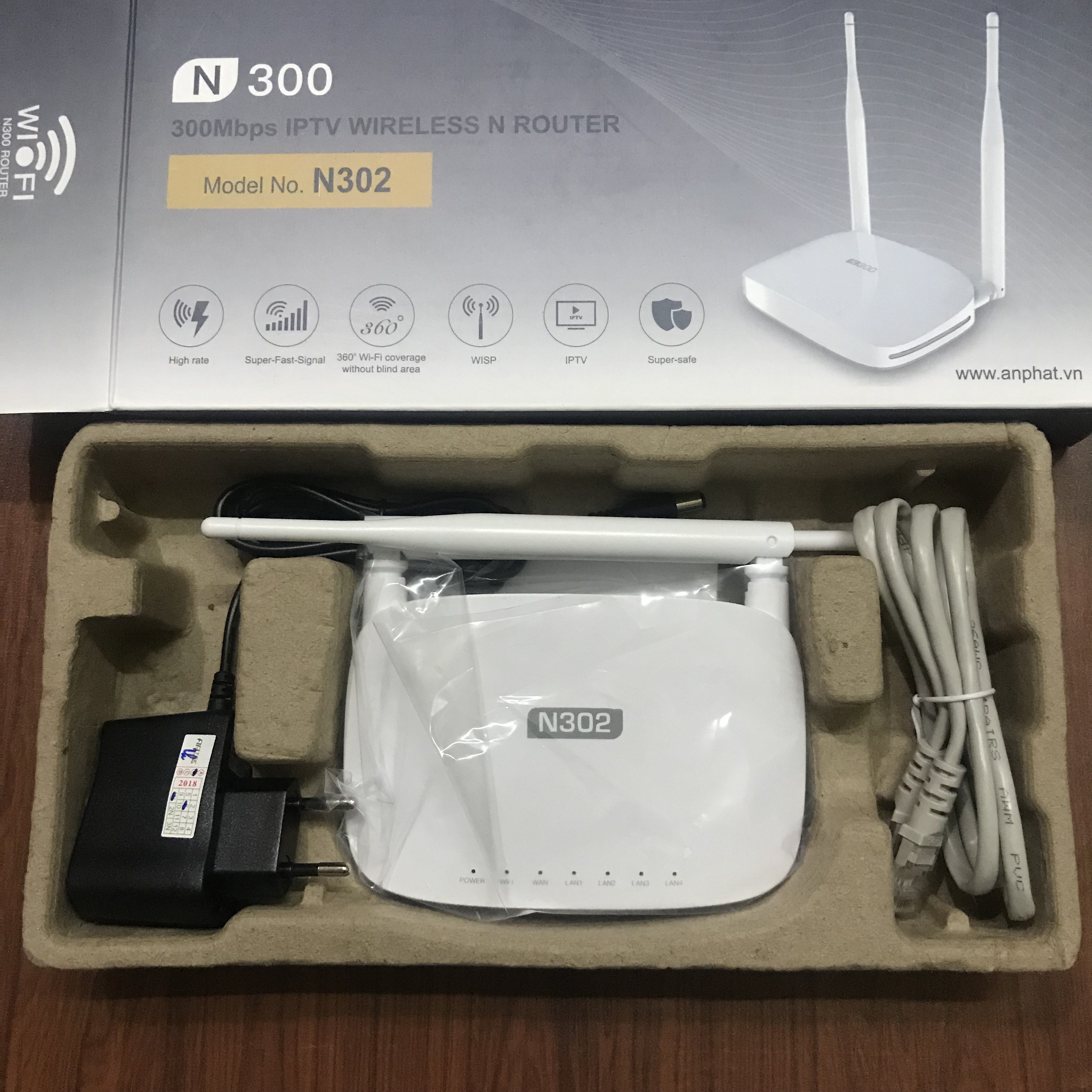 Bộ phát wifi Aptek N302 300Mbps IPTV fullbox mới 100%