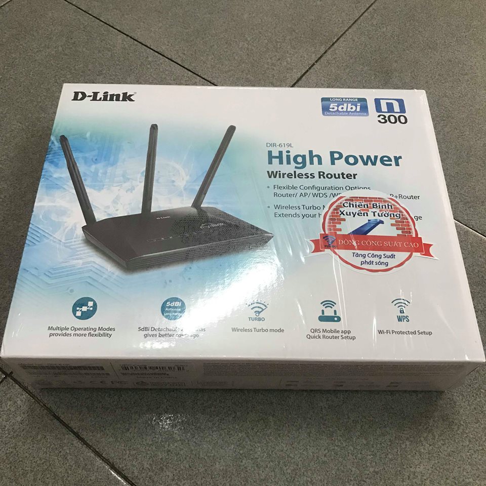 Router D'link DIR-619L công suất cao - chiến binh xuyên tường 300Mbps