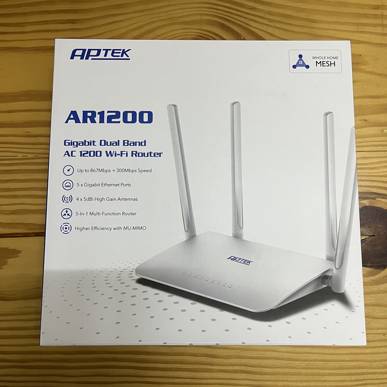 Bộ phát wifi APTEK AR1200 gigabit Dualband AC1200